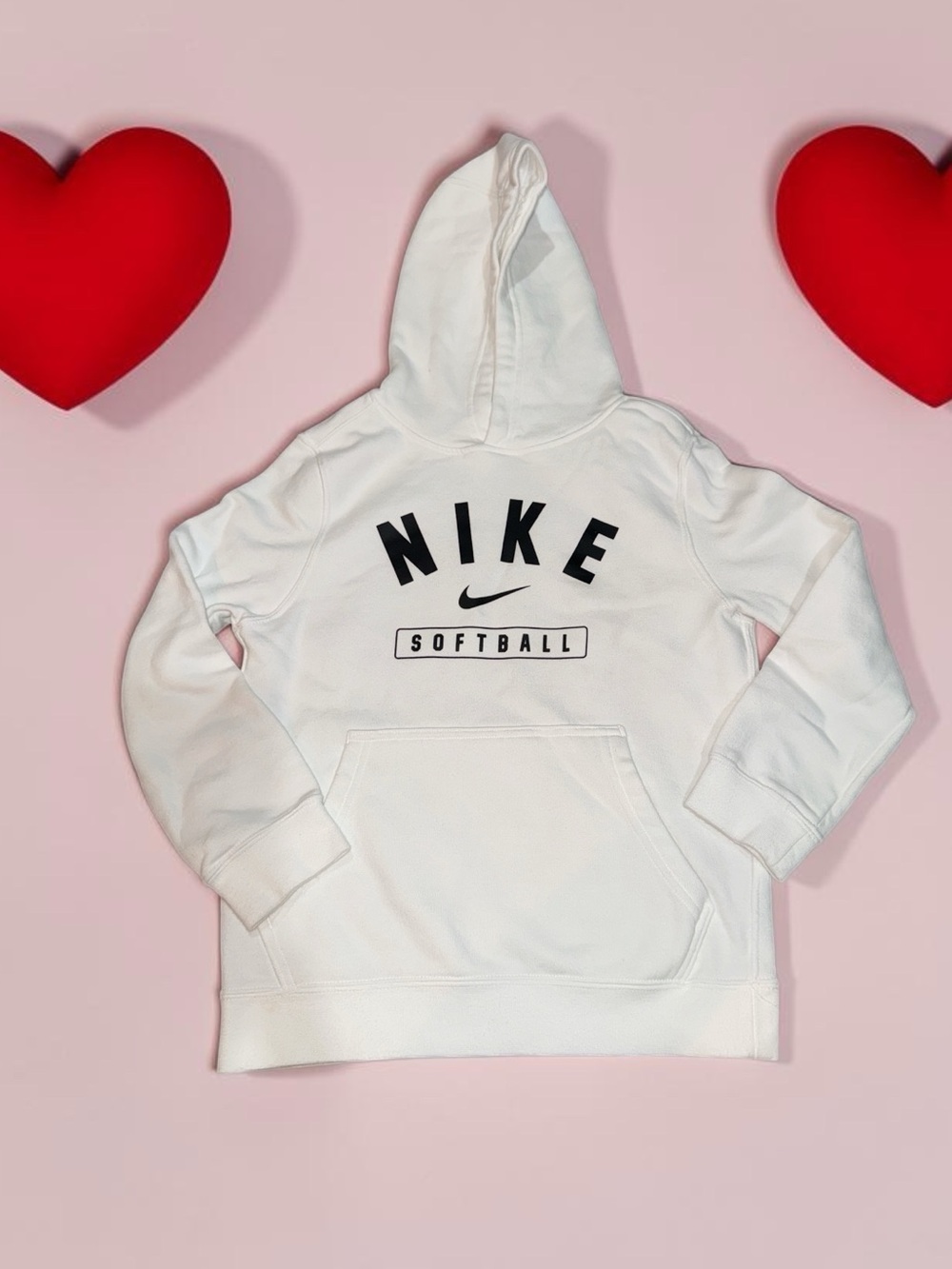 Nike White Softball Hooded Pullover for Kids (S)